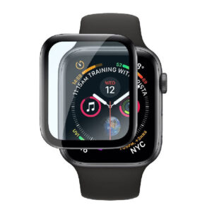 Удароустойчив протектор силиконов за часовник bSmart PET с черен кант за Apple iWatch Series 7 41mm,